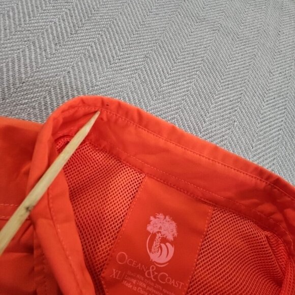 Ocean & Coast Long Sleeve Fishing Shirt Men's XL Orange Activewear Vented EUC LN - Picture 8 of 15